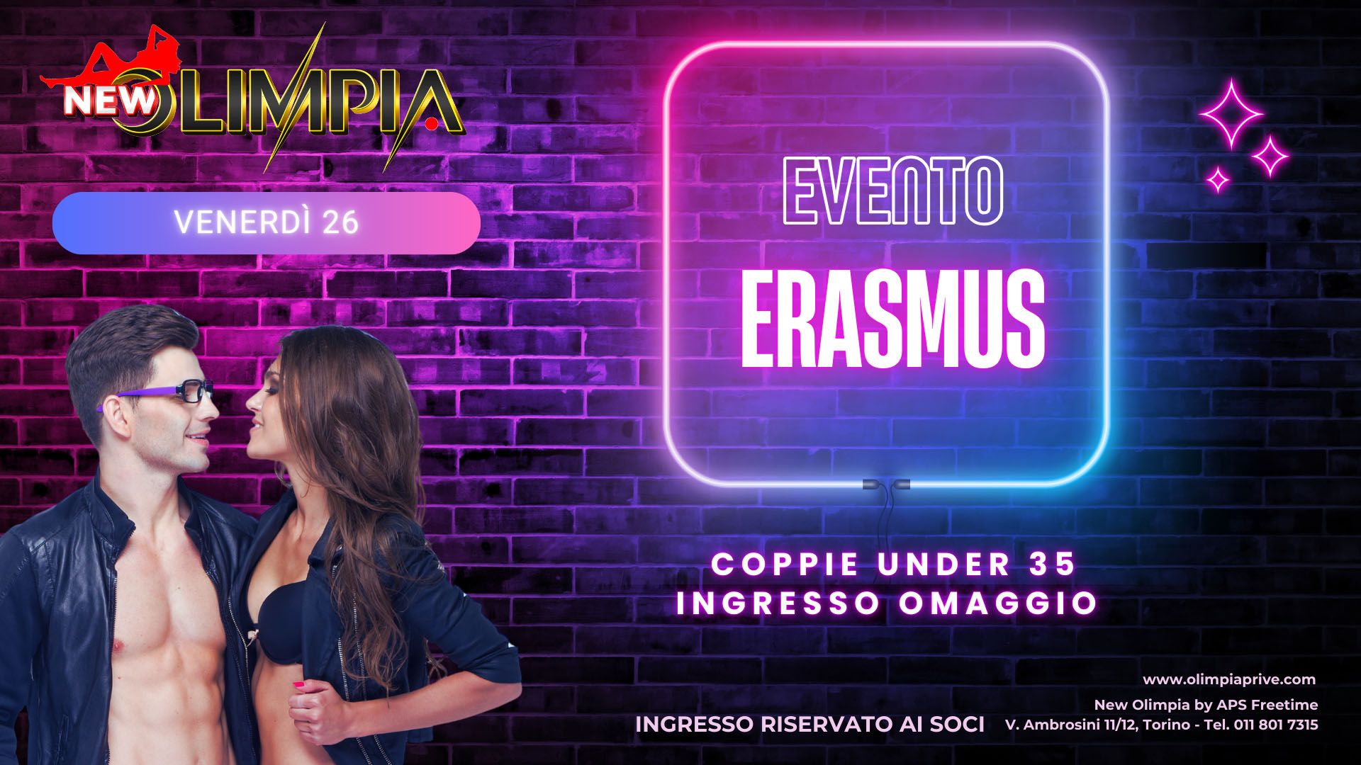 Erasmus coppie under 35 ingresso omaggio